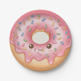 Prato De Papel Sweet Donut Design Hanukkah Party Paper Plates
