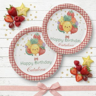 Prato De Papel Sweet Fruit Birthday | Tropical Kids Party