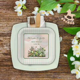 Prato De Papel Sweet Little Caterpillar Garden Baby Shower Party