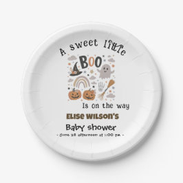 Prato De Papel Sweet Little Halloween boo is on the way