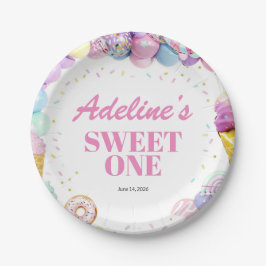 Prato De Papel Sweet One First Birthday Paper Plates
