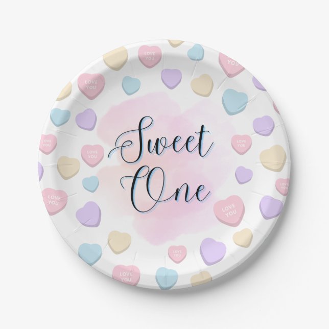 Prato De Papel Sweet One First Birthday Party Plates (Frente)