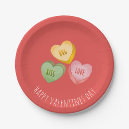 Prato De Papel Sweet Valentine's Day Conversation Hearts Playful