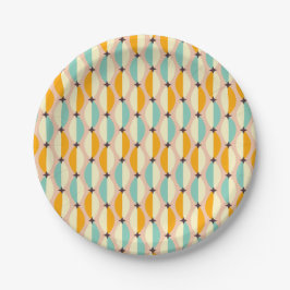 Prato De Papel Symmetrical retro pattern with interlocking teal