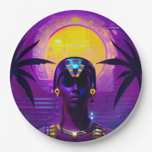 Prato De Papel Synthwave Pharaoh