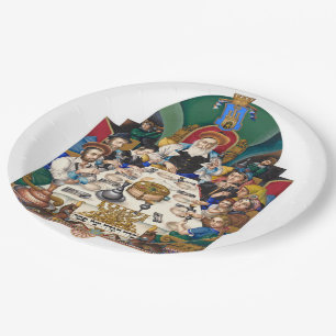 Prato De Papel Szyk a família no Seder