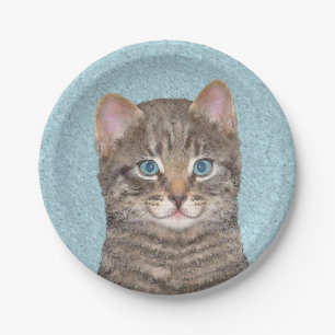 Prato De Papel Tabelas de cinzas por Pintura de Gato - Arte de Ga