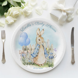 Prato De Papel Tablet Chá de fraldas Peter Rabbit Azul