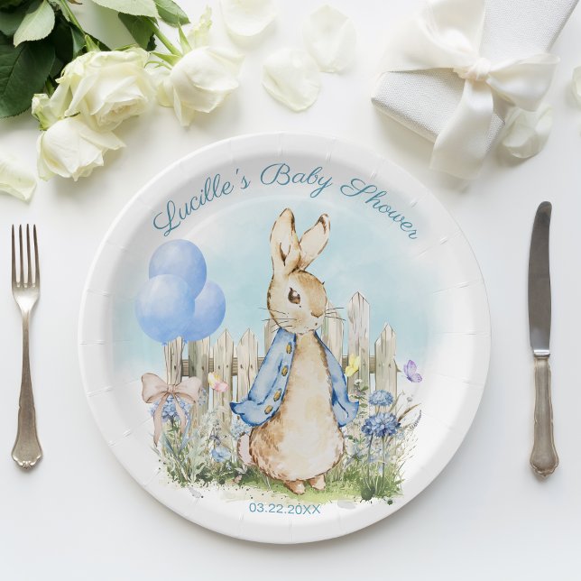 Prato De Papel Tablet Chá de fraldas Peter Rabbit Azul (Criador carregado)
