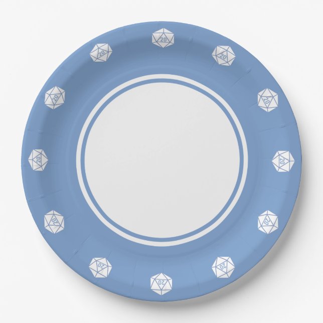 Prato De Papel Tabletop Chic na Placa de Papel Periwinkle (Frente)