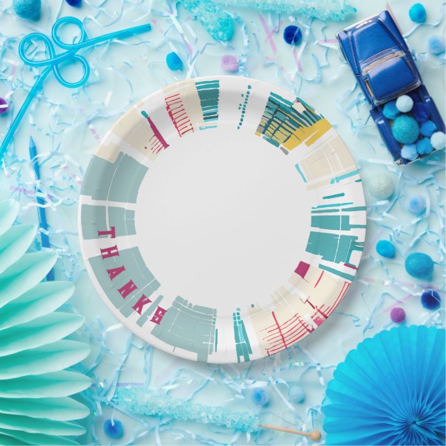 Prato De Papel Tableware agradecido (Festa)