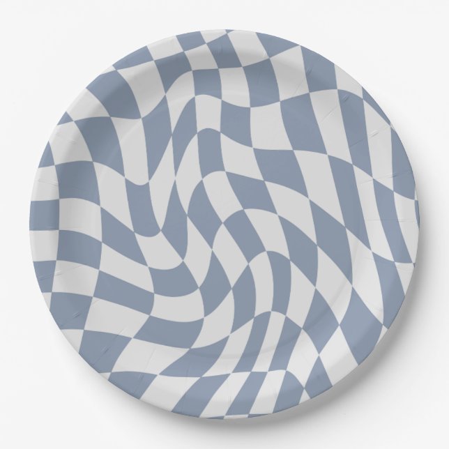 Prato De Papel Tableware de Placa Moderna de Papel Azul (Frente)