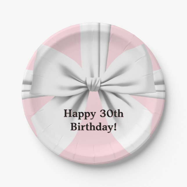 Prato De Papel Tableware Elegante Rosa Tiffany Birthday (Frente)