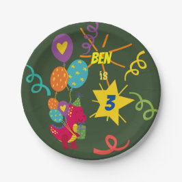 Prato De Papel Tabuleiro de crianças do Dinossauro