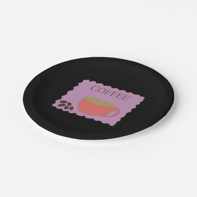 Prato De Papel Taça Café com Feijão de Café (Inclinado)