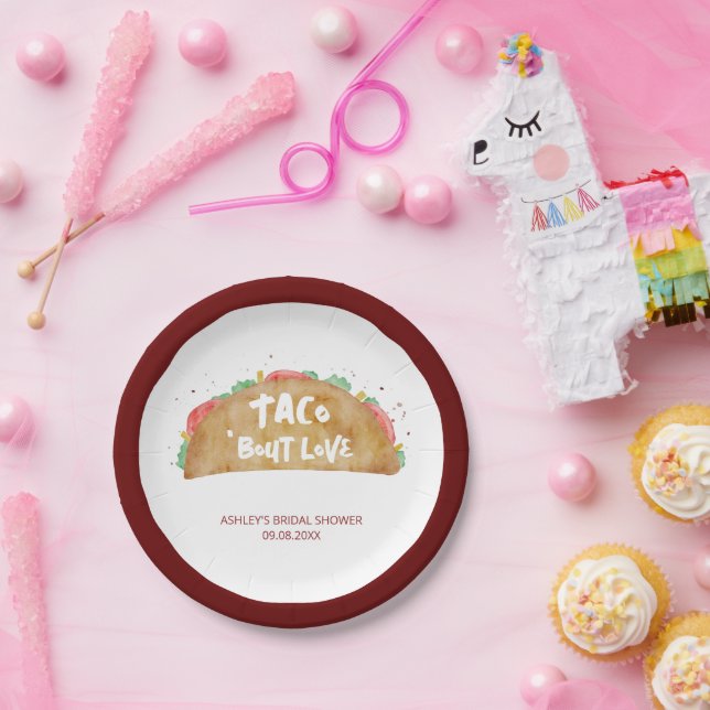 Prato De Papel Taco 'Bout Love Chá de panela Fiesta (Festa)