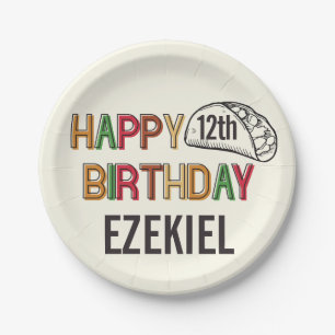 Prato De Papel Taco Happy Birthday Personalizado