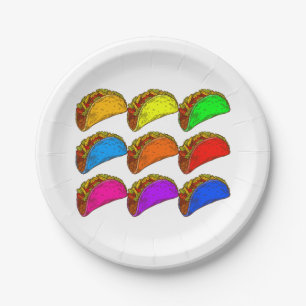 Prato De Papel Taco Pop Art