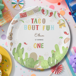 Prato De Papel Taco sobre diversão festa mexicana primeiro aniver