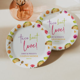 Prato De Papel Taco Sobre o Amor! Churrasco de Casais de Casament