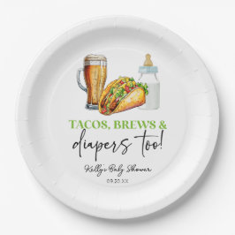 Prato De Papel Tacos Brews e Fraldas também! Chá de fraldas