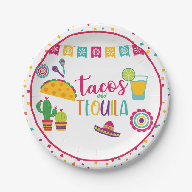 Prato De Papel Tacos e Tequila Plate - WH (Frente)