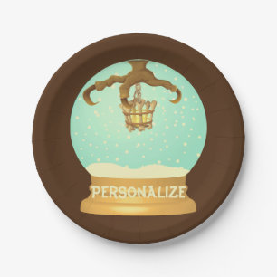 Prato De Papel Talão de coruja e candelabro de ossos