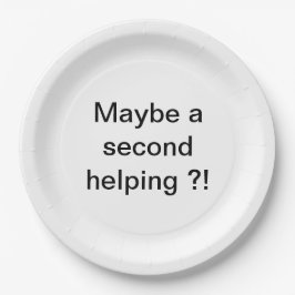 Prato De Papel Talvez um segundo ajudando?