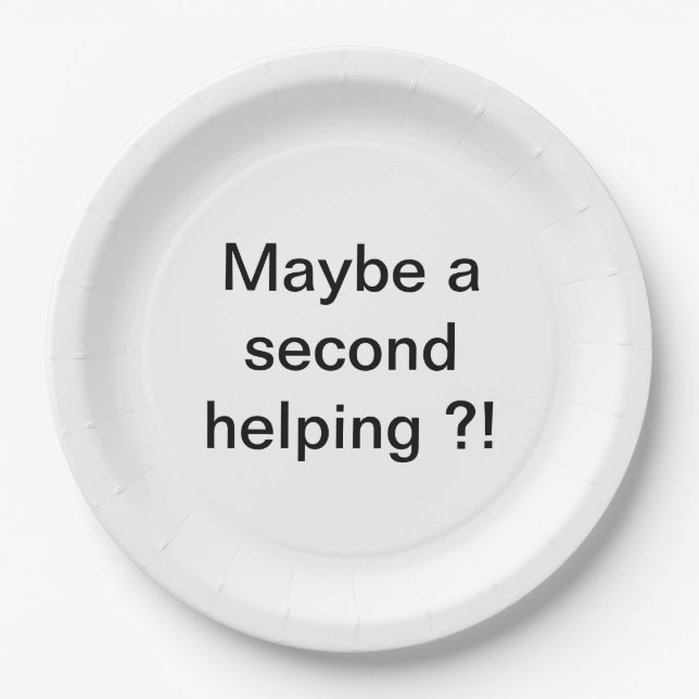 Prato De Papel Talvez um segundo ajudando? (Frente)