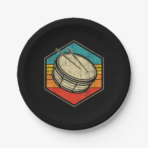 Prato De Papel Tambor de Snare da Vintage Retroativa - Linha de t