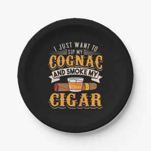 Prato De Papel Tampa do charuto Meu Cognac E Fumar Meu Cigarro