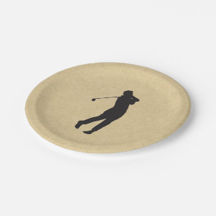 Prato De Papel Tan Leather Golf Design