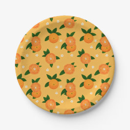 Prato De Papel Tangerinas de Verão