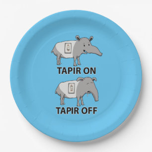 Prato De Papel Tapir bonito e engraçado no Tapir fora