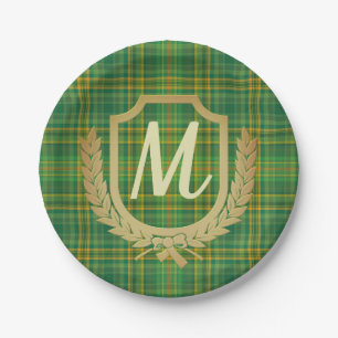 Prato De Papel Tartan Verde Rico (Xadrez) Personalizado