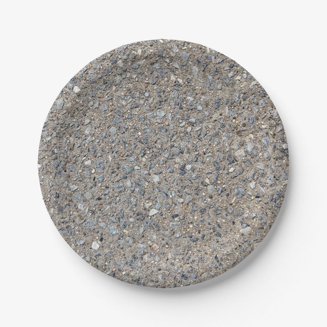 Prato De Papel Taupe Concrete Cement Blue Aggregate Sidewalk (Frente)