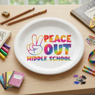 Prato De Papel Tchau, Gravata Tie Dye do Último Dia da Escola Fun