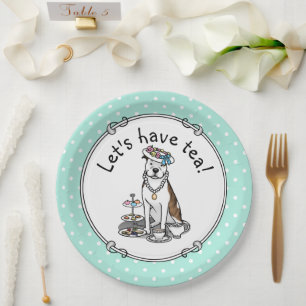 Prato De Papel Tea Party Pit Bull (lt brindle white 3)