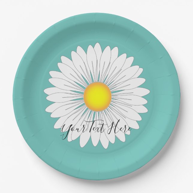 Prato De Papel Teal Bonito Little Daisy (Frente)