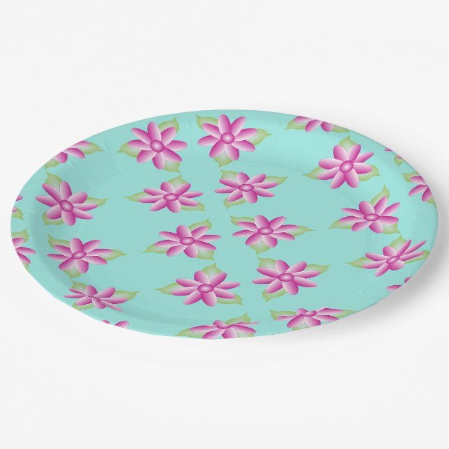 Prato De Papel Teal Brilhante com Verde (Inclinado)