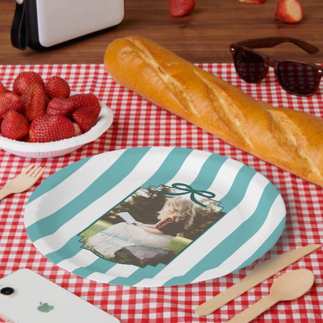 Prato De Papel Teal Green Graduation (Piquenique)