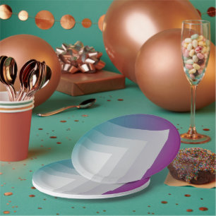 Prato De Papel Teal magenta gray