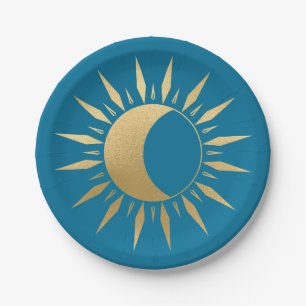 Prato De Papel Teal Sun Wicca