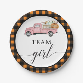 Prato De Papel Team Girl Vintage Pumpkin Truck Paper Placas