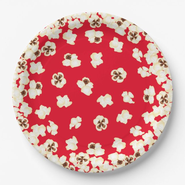 Prato De Papel Teatro Popcorn Festa de aniversário (Frente)