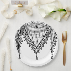 Prato De Papel Tecido Tradicional do Keffiyeh Scarf Palestino