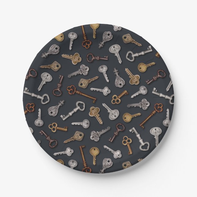 Prato De Papel Teclas Vintage e Antique (Frente)