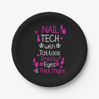 Prato De Papel Tecnologia Nail com Tatuagens