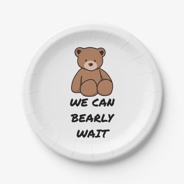 Prato De Papel Teddy Bear Baby Shower (Frente)