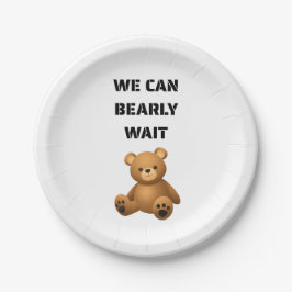 Prato De Papel Teddy Bear Baby Shower